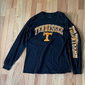 Tennessee Volunteers Long Sleeve T Shirt Mens Medium Black Orange Logo Cotton